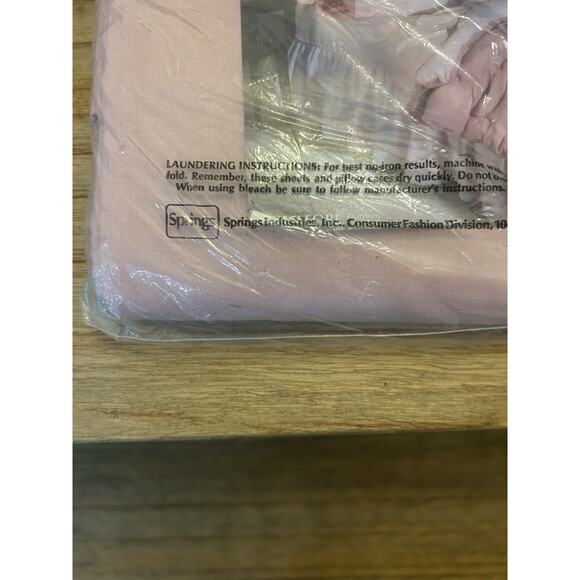 Vtg Springmaid Sheets Pinafore Pink Double Flat Sheet Mattress NOS Cotton Blend - Picture 5 of 7